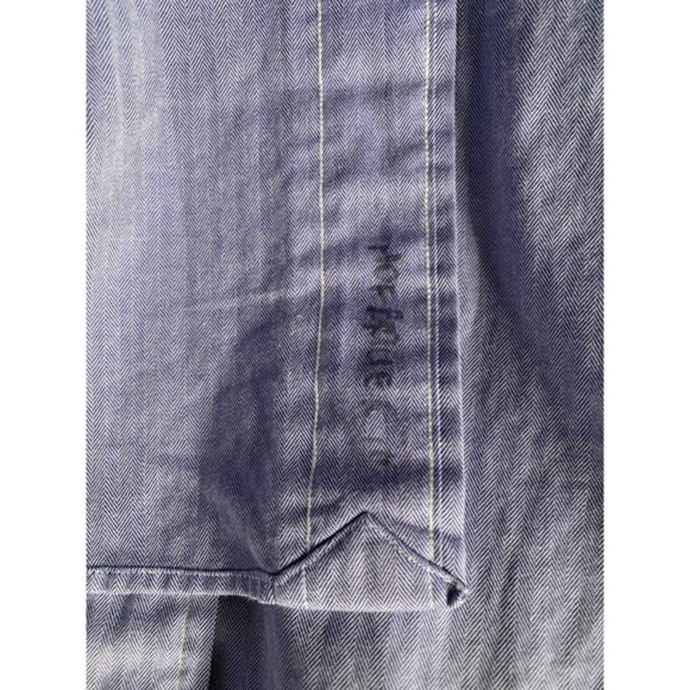 Ralph Lauren Mens 17.5 32/33 Yarmouth Blue Long Sleeve‎ Herringbone Stripe Shirt - Picture 8 of 9